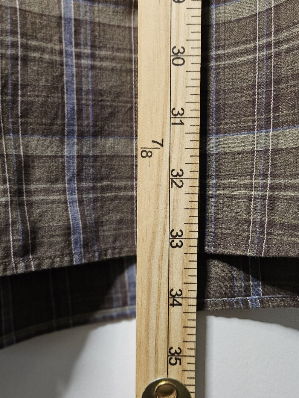 Nautica Cotton Poplin Plaid Button Down Shirt Brown Blue 2X Relaxed Fit Casual - Picture 14 of 14